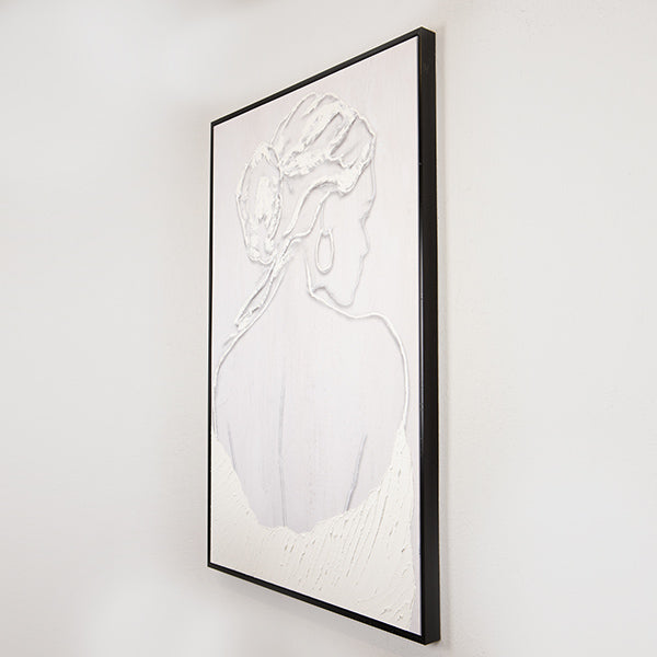 ΠΙΝΑΚΑΣ ΚΑΜΒΑΣ ΜΕ ΠΛΑΙΣΙΟ ΓΥΝΑΙΚΕΙA ΦΙΓΟΥΡΑ ΛΕΥΚΟ-ΓΚΡΙ ΑΝΟΙΧΤΟ 82.6x4.3x122.6