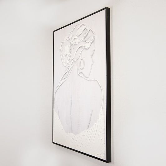 ΠΙΝΑΚΑΣ ΚΑΜΒΑΣ ΜΕ ΠΛΑΙΣΙΟ ΓΥΝΑΙΚΕΙA ΦΙΓΟΥΡΑ ΛΕΥΚΟ-ΓΚΡΙ ΑΝΟΙΧΤΟ 82.6x4.3x122.6