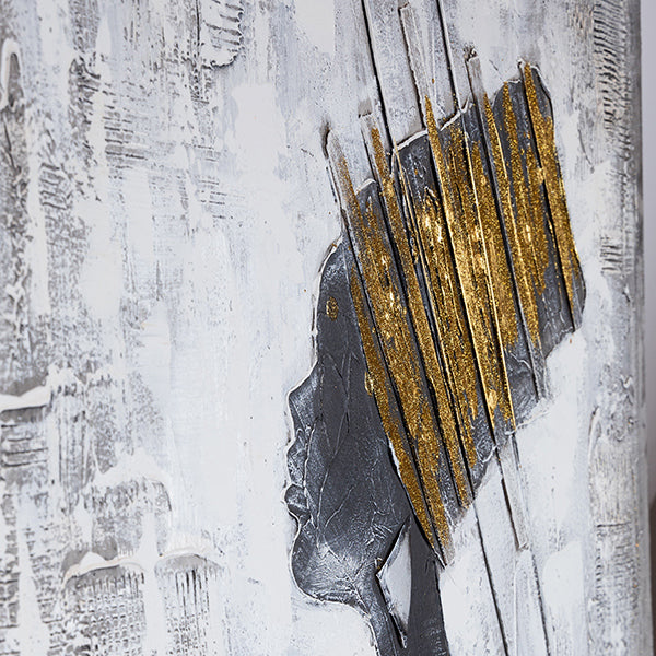 ΠΙΝΑΚΑΣ ΚΑΜΒΑΣ ΓΥΝΑΙΚΑ ΧΡΥΣΟΣ - ΜΑΥΡΟΣ - ΑΣΗΜΙ 100x3x100