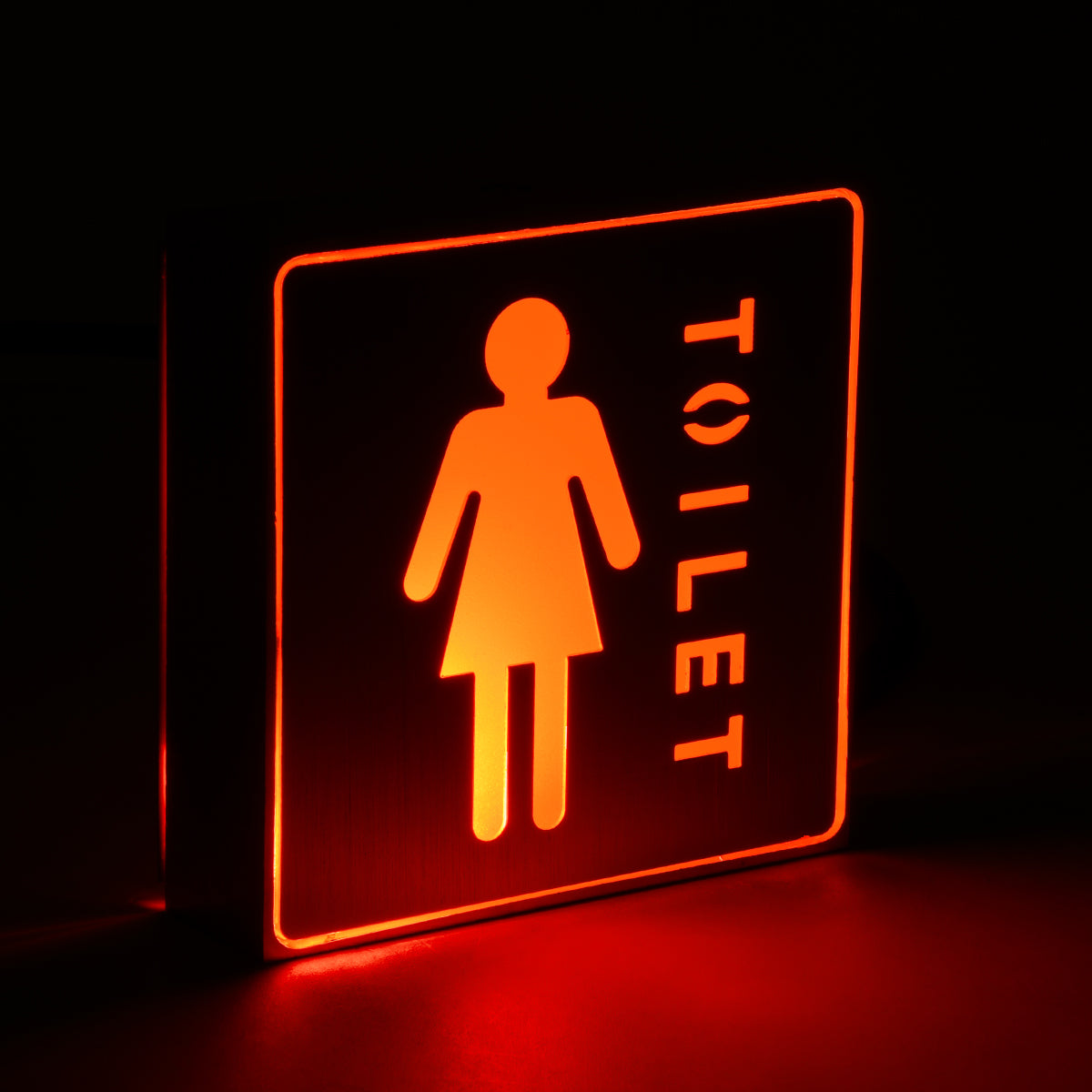 SENSATI 75655 Φωτιστικό Τοίχου Ένδειξης TOILET WOMAN LED 1W AC 220-240V IP20 - Σώμα Αλουμινίου - Μ11 x Π11 x Υ3cm - Κόκκινο