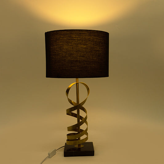 ΕΠΙΤΡΑΠΕΖΙΟ ΦΩΤΙΣΤΙΚΟ ΜΕ ΛΙΝΟ ΚΑΠΕΛΟ ΜΕΤΑΛΛΟ ΧΡΥΣΟ-ΜΑΥΡΟ 32x32x60