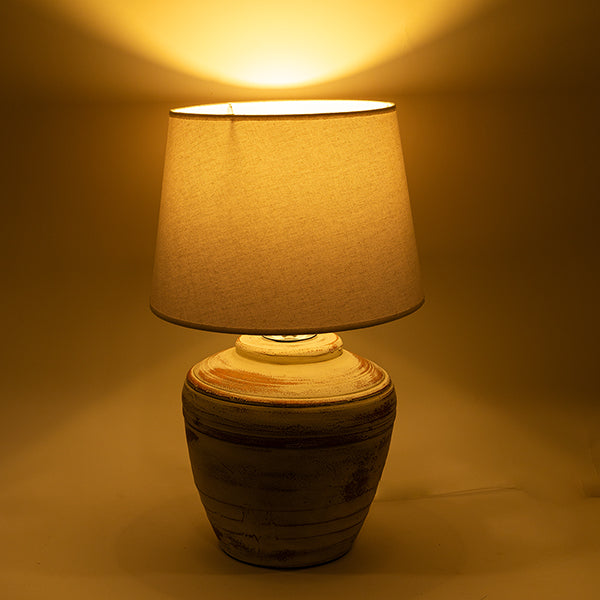 ΕΠΙΤΡΑΠΕΖΙΟ ΦΩΤΙΣΤΙΚΟ ΜΕ ΛΕΥΚΟ ΚΑΠΕΛΟ ΚΕΡΑΜΙΚΟ ΜΠΕΖ-ΛΕΥΚΟ 25x25x56