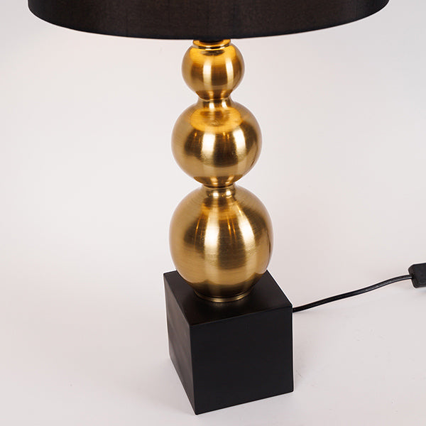 ΕΠΙΤΡΑΠΕΖΙΟ ΦΩΤΙΣΤΙΚΟ ΜΕ ΜΑΥΡΟ ΚΑΠΕΛΟ ΜΕΤΑΛΙΚΟ ΧΡΥΣΟ - ΜΑΥΡΟ 30x30x59