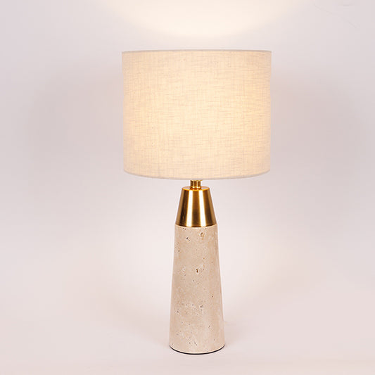 ΕΠΙΤΡΑΠΕΖΙΟ ΦΩΤΙΣΤΙΚΟ ΜΕ ΜΠΕΖ ΚΑΠΕΛΟ ΜΕΤΑΛΙΚΟ - ΜΑΡΜΑΡΙΝΟ ΧΡΥΣΟ - ΜΠΕΖ 25x25x52