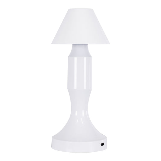 LUNNA 76476 Μοντέρνο Επιτραπέζιο Φωτιστικό Πορτατίφ LED 1.5W 105lm 120° DC 5V Επαναφορτιζόμενο με Μπαταρία Li-ion 1800mAh - Διακόπτη Αφής με 3 Εναλλαγές Φωτισμού CCT Θερμό - Φυσικό - Ψυχρό 1500K - 4500K - 6000K Dimmable - D9 x 23cm - Λευκό