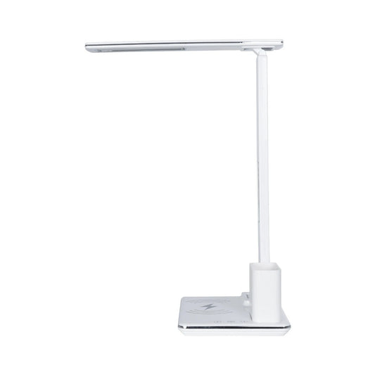 ZENTIME 76554 Μοντέρνο Επιτραπέζιο Φωτιστικό Γραφείου με Ασύρματη Φόρτιση 15W 3A & Ψηφιακό Ρολόι LED 3.5W 350lm 120° DC 5V με USB-C IP20 Ρυθμιζόμενο Λευκό CCT με Αφή 2700K/4500K/6000K Dimmable - Sanan SMD Chip - Μαύρο - Μ19.5 x Π14.5 x Υ38.8