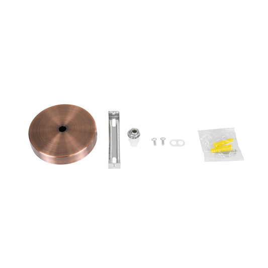 DIY 77504 Επιτοίχια Στρογγυλή Ροζέτα - Βάση για 1 Κρεμαστό Φωτιστικό - Φ10 x Υ2cm - Χάλκινο - Μεταλλικό