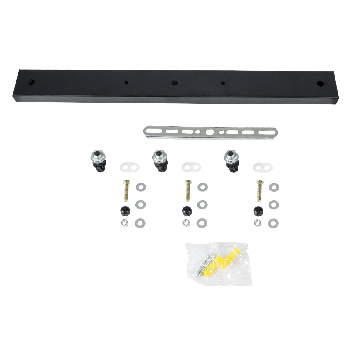 77523 Ροζέτα Φωτιστικού Μαύρη Ορθογώνια με 3 Τρύπες Μ50 x Π5 x Υ2cm