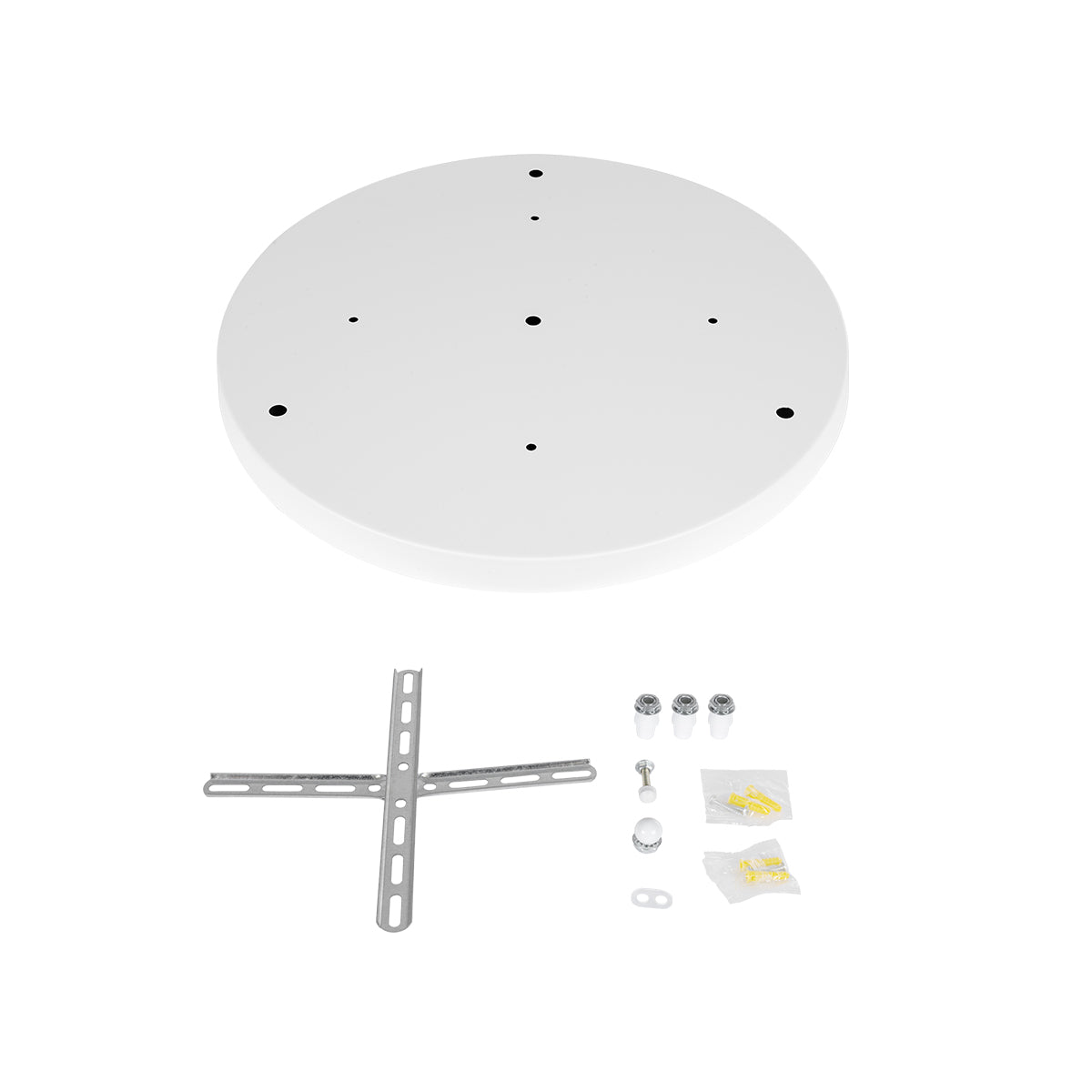 DIY 77540 Επιτοίχια Στρογγυλή Ροζέτα - Βάση για 3 Κρεμαστά Φωτιστικά - Φ40 x Υ3cm - Λευκό - Μεταλλικό
