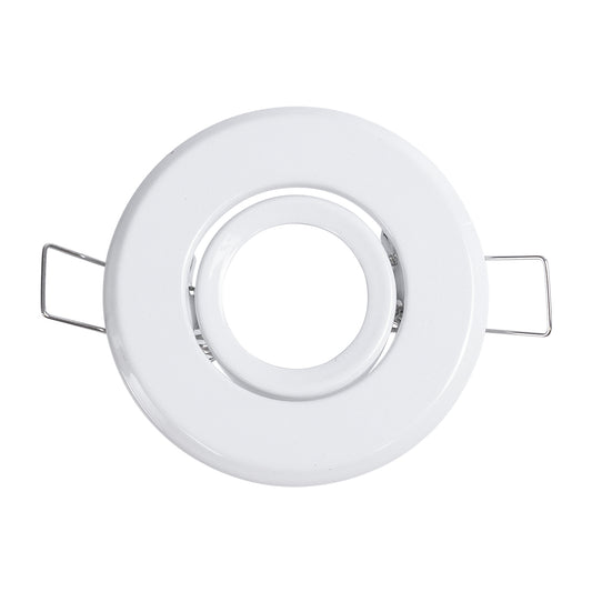 DELTA 77800 Χωνευτό Κινούμενο Στρόγγυλο Σποτ Οροφής για Λάμπα MR11 με Βάση GU5.3 ή GU10 - IP20 - Μεταλλικό - Φ70 x Υ21mm - Λευκό