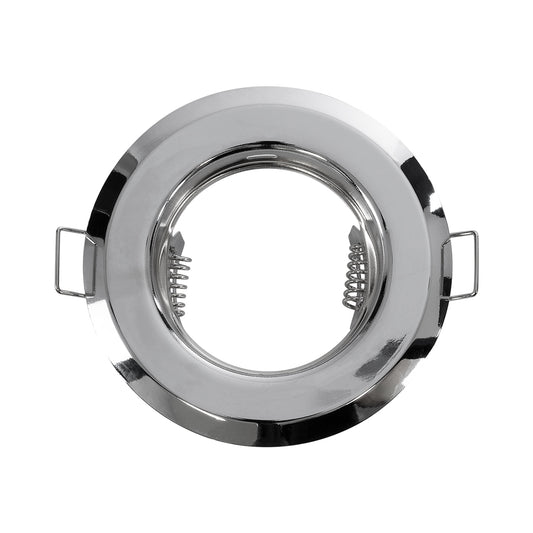 DELTA 77810 Χωνευτό Στρόγγυλο Σποτ Οροφής για Λάμπα MR16 με Βάση GU5.3 ή GU10 - IP20 - Μεταλλικό - Φ83 x Υ31mm - Χρώμιο Νίκελ