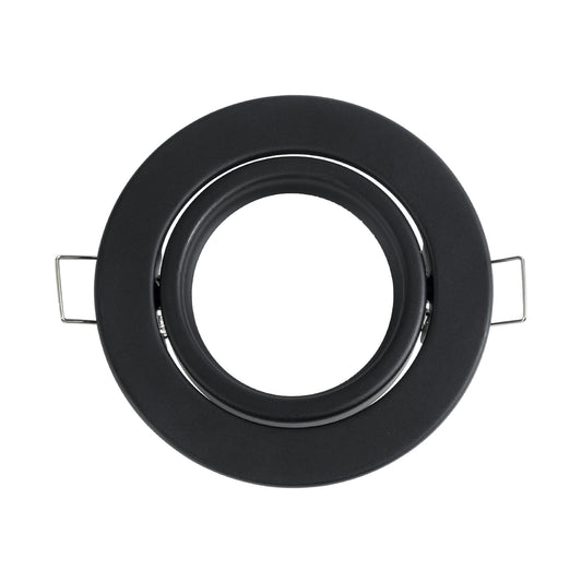 DELTA 77815 Χωνευτό Κινούμενο Στρόγγυλο Σποτ Οροφής για Λάμπα MR16 με Βάση GU5.3 ή GU10 - IP20 - Μεταλλικό - Φ92 x Υ28mm- Μαύρο