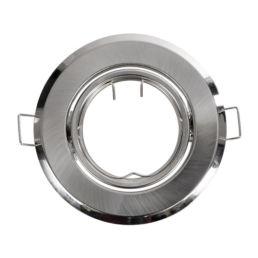 RAFY 77816 Χωνευτή Κινούμενη Βάση για Σποτ MR16 για Ντουί GU10/GU5.3 IP20 - Νίκελ Βούρτσας - Μ9.2 x Π9.2 x Υ3.1 / Q7