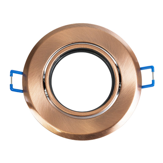 DELTA 77819 Χωνευτό Κινούμενο Στρόγγυλο Σποτ Οροφής για Λάμπα MR16 με Βάση GU5.3 ή GU10 - IP20 - Μεταλλικό - Φ92 x Υ28mm - Χάλκινο