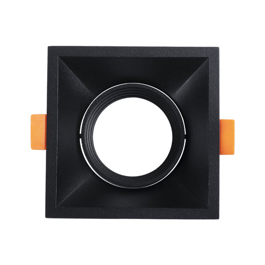 ALPHA 77833 Χωνευτό Κινούμενο Τετράγωνο Σποτ Οροφής για Λάμπα MR16/GU10 - IP20 - Χυτό Αλουμίνιο - Μ9 x Π9 x Υ4.5cm - Μαύρο