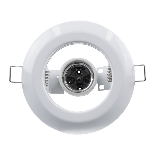 ACIDA 77844 Χωνευτή Στρογγυλή Μεταλλική Βάση Μπετού για Λάμπα R63 με Ντουί E27 AC 220-240V IP20 Φ11 x Υ11cm - Λευκή