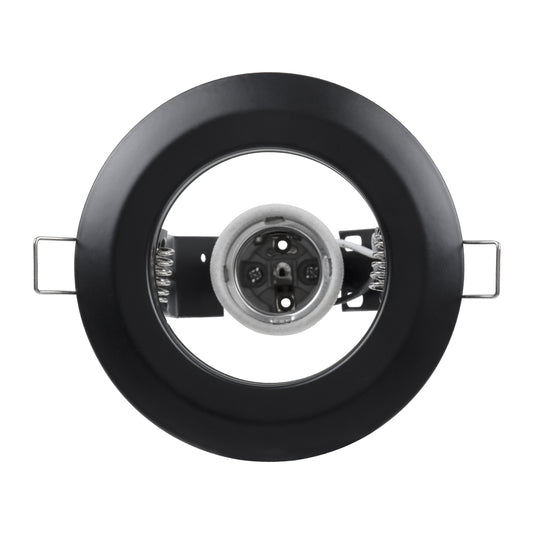 ACIDA 77845 Χωνευτή Στρογγυλή Μεταλλική Βάση Μπετού για Λάμπα R63 με Ντουί E27 AC 220-240V IP20 Φ11 x Υ11cm - Μαύρη