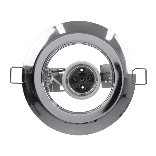 ACIDA 77847 Χωνευτή Στρογγυλή Μεταλλική Βάση Μπετού για Λάμπα R63 με Ντουί E27 AC 220-240V IP20 Φ11 x Υ11cm - Νίκελ