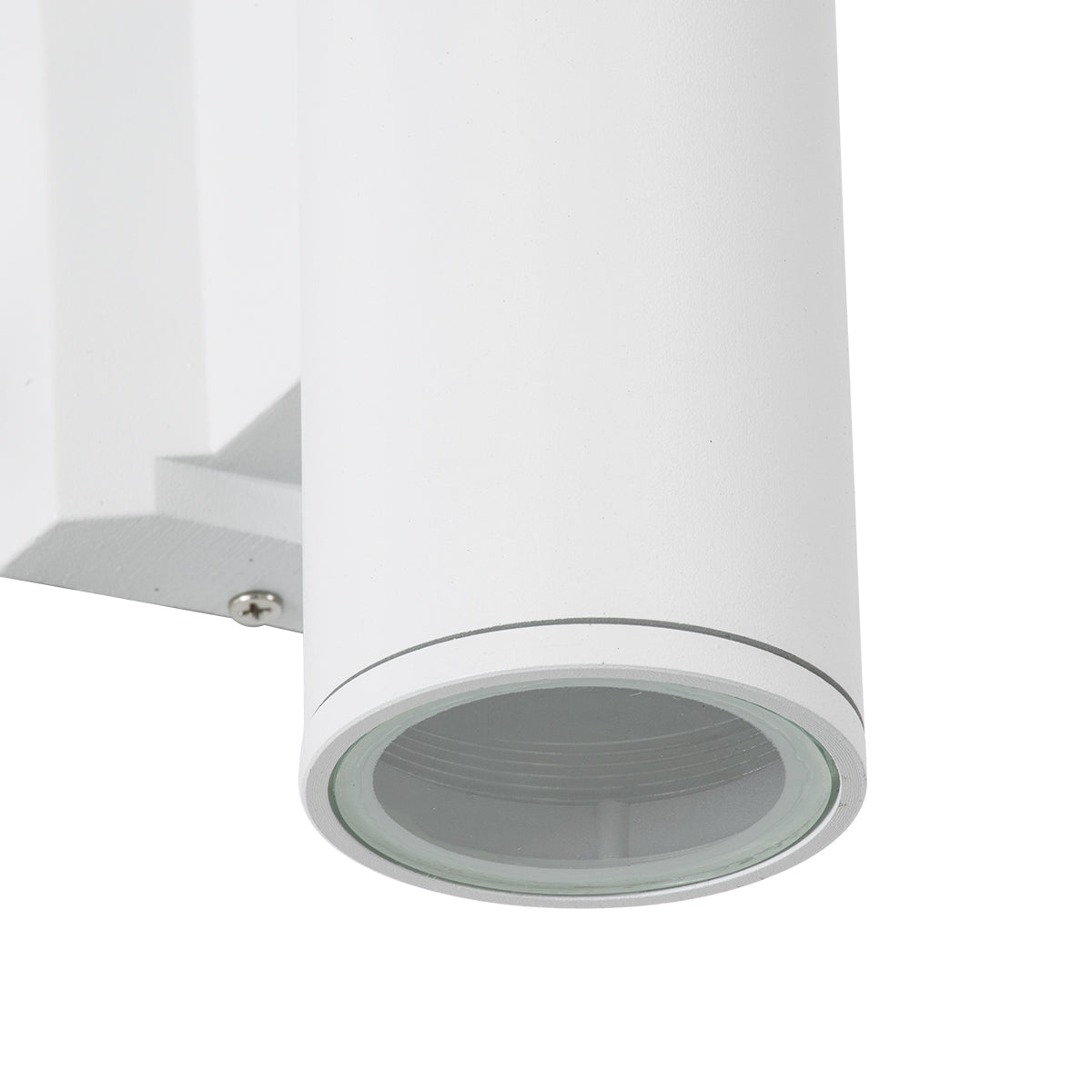 WALLY 77870 Φωτιστικό Τοίχου - Απλίκα Αρχιτεκτονικού Φωτισμού Εσωτερικού/Εξωτερικού Χώρου Up or Down Μονόφωτο 1 x GU10 AC220-240V Αδιάβροχο IP65 - Σώμα Αλουμινίου & Tempered Glass - Μ6.4 x Π11 x Υ17cm - Λευκό