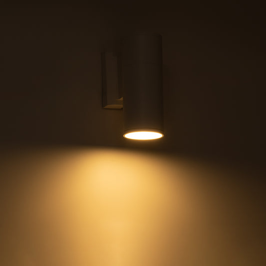 WALLY 77870 Φωτιστικό Τοίχου - Απλίκα Αρχιτεκτονικού Φωτισμού Εσωτερικού/Εξωτερικού Χώρου Up or Down Μονόφωτο 1 x GU10 AC220-240V Αδιάβροχο IP65 - Σώμα Αλουμινίου & Tempered Glass - Μ6.4 x Π11 x Υ17cm - Λευκό