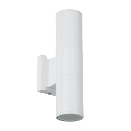 WALLY 77871 Μοντέρνο Φωτιστικό Τοίχου - Απλίκα με Ντουί 2 x GU10 AC 220-240V Αδιάβροχο IP65 - Λευκό Ματ - Μ6.4 x Π11 x Υ25