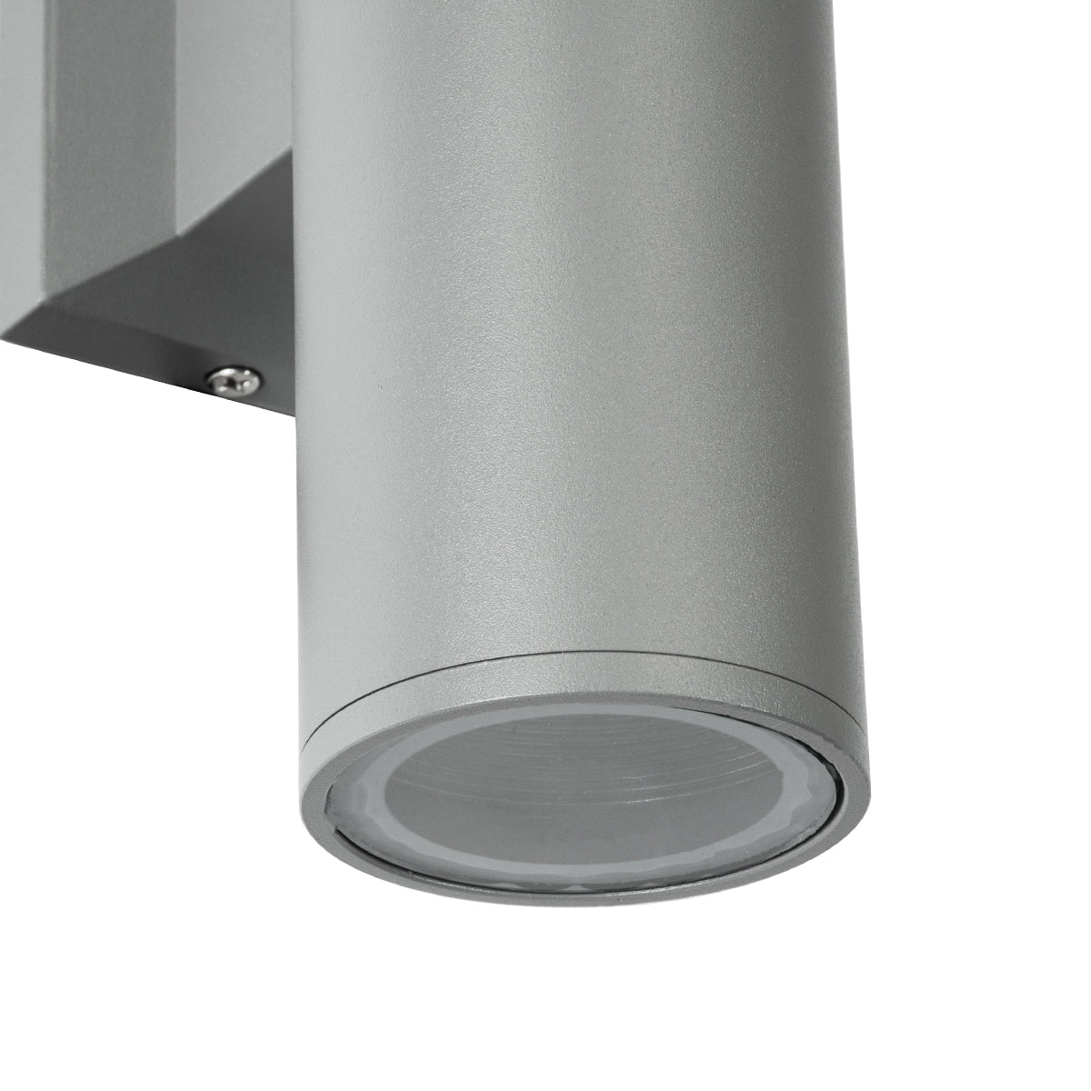 WALLY 77874 Φωτιστικό Τοίχου - Απλίκα Αρχιτεκτονικού Φωτισμού Εσωτερικού/Εξωτερικού Χώρου Up or Down Μονόφωτο 1 x GU10 AC220-240V Αδιάβροχο IP65 - Σώμα Αλουμινίου & Tempered Glass - Μ6.4 x Π11 x Υ17cm - Ασημί