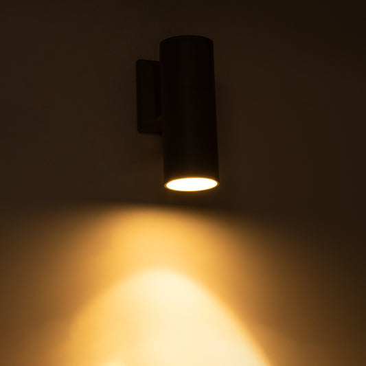 WALLY 77874 Φωτιστικό Τοίχου - Απλίκα Αρχιτεκτονικού Φωτισμού Εσωτερικού/Εξωτερικού Χώρου Up or Down Μονόφωτο 1 x GU10 AC220-240V Αδιάβροχο IP65 - Σώμα Αλουμινίου & Tempered Glass - Μ6.4 x Π11 x Υ17cm - Ασημί