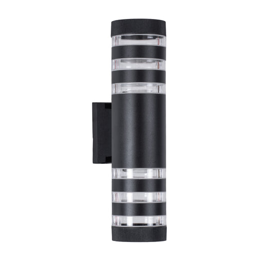 ORION 77883 Μοντέρνο Φωτιστικό Τοίχου - Απλίκα με Ντουί 2 x GU10 AC 220-240V Αδιάβροχο IP65 - Μαύρο Ματ - Μ9 x Π15 x Υ35.5