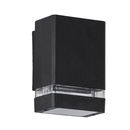 QUATRO 77892 Μοντέρνο Φωτιστικό Τοίχου - Απλίκα με Ντουί 1 x GU10 AC 220-240V Αδιάβροχο IP65 - Μαύρο Ματ - Μ11 x Π10 x Υ16.5