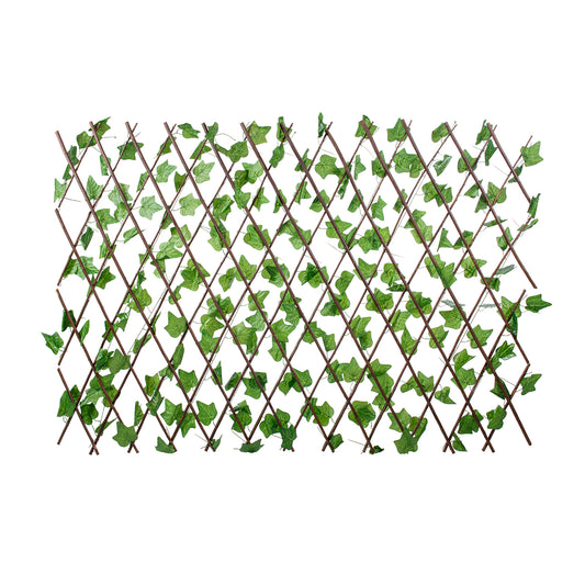 IVY 78497 Πτυσσόμενη Πέργκολα Τεχνητής Φυλλωσιάς - Κάθετος Κήπος Σύνθεση Κισσός Μ110 x Π10 x Υ120cm (min) Μ310 x Π10 x Υ45cm (max)