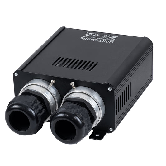 78566 Μηχανή Οπτικής Ίνας Διπλής Κεφαλής - Fiber Optic Light Machine Double Head LED 45W AC 220-240V με Ασύρματο Χειριστήριο RF 2.4Ghz Μ16 x Π26 x Υ8.5cm RGB