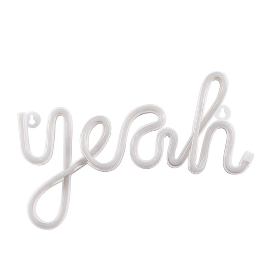 78589 Φωτιστικό Ταμπέλα Φωτεινή Επιγραφή NEON LED Σήμανσης YEAH 5W με Καλώδιο Τροφοδοσίας USB - Μπαταρίας 3xAAA (Δεν Περιλαμβάνονται) - Κόκκινο