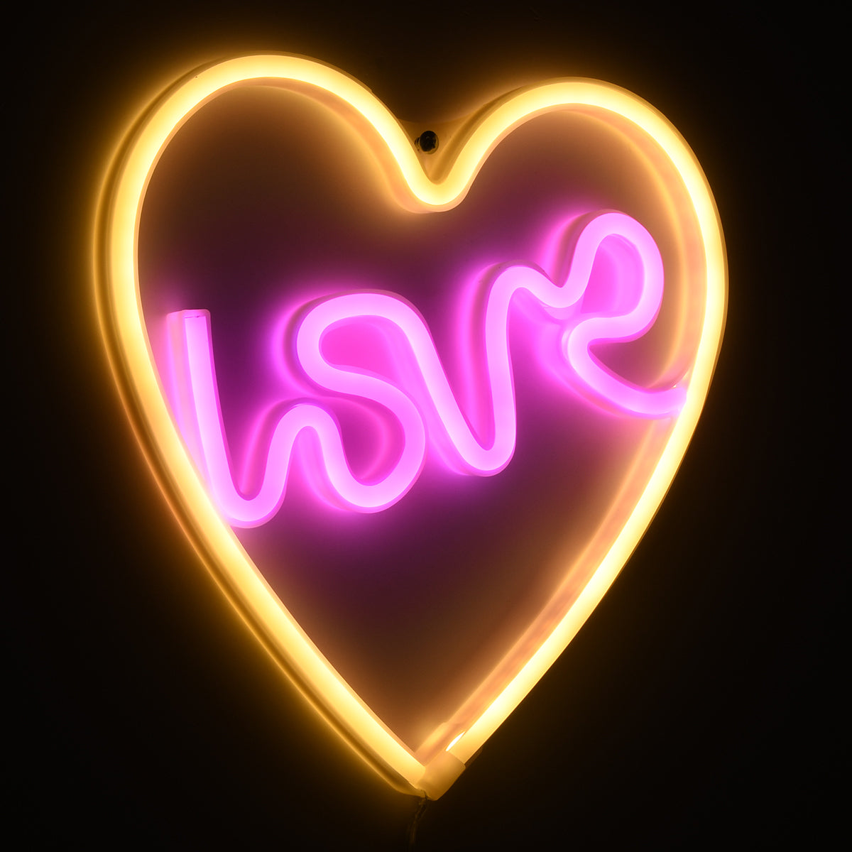 78591 Φωτιστικό Ταμπέλα Φωτεινή Επιγραφή NEON LED Σήμανσης LOVE & HEART 5W με Καλώδιο Τροφοδοσίας USB - Μπαταρίας 3xAAA (Δεν Περιλαμβάνονται) - Ροζ & Θερμό Λευκό 2700K