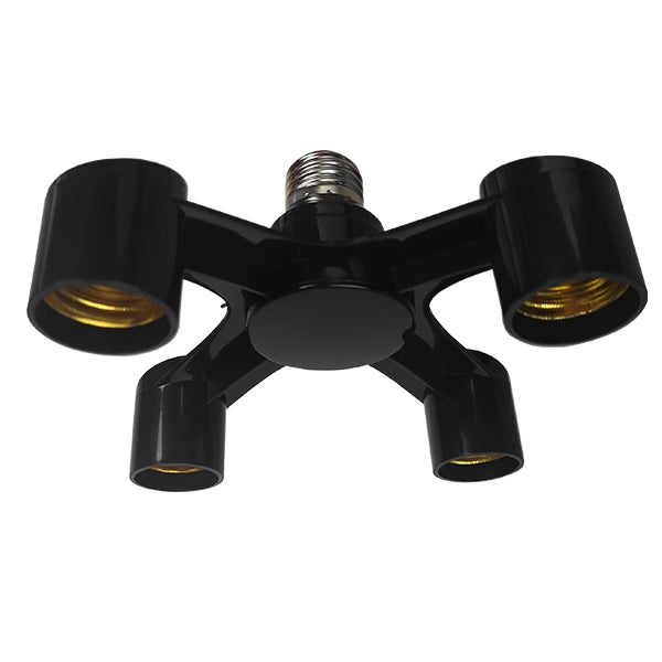 78978 Πλαστικός Αντάπτορας Μετατροπέας από 1xE27 Ντουί σε 4xE27 Ντουί Μαύρο
