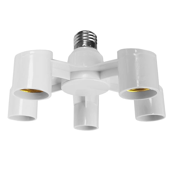 78979 Πλαστικός Αντάπτορας Μετατροπέας από 1xE27 Ντουί σε 5xE27 Ντουί Λευκό