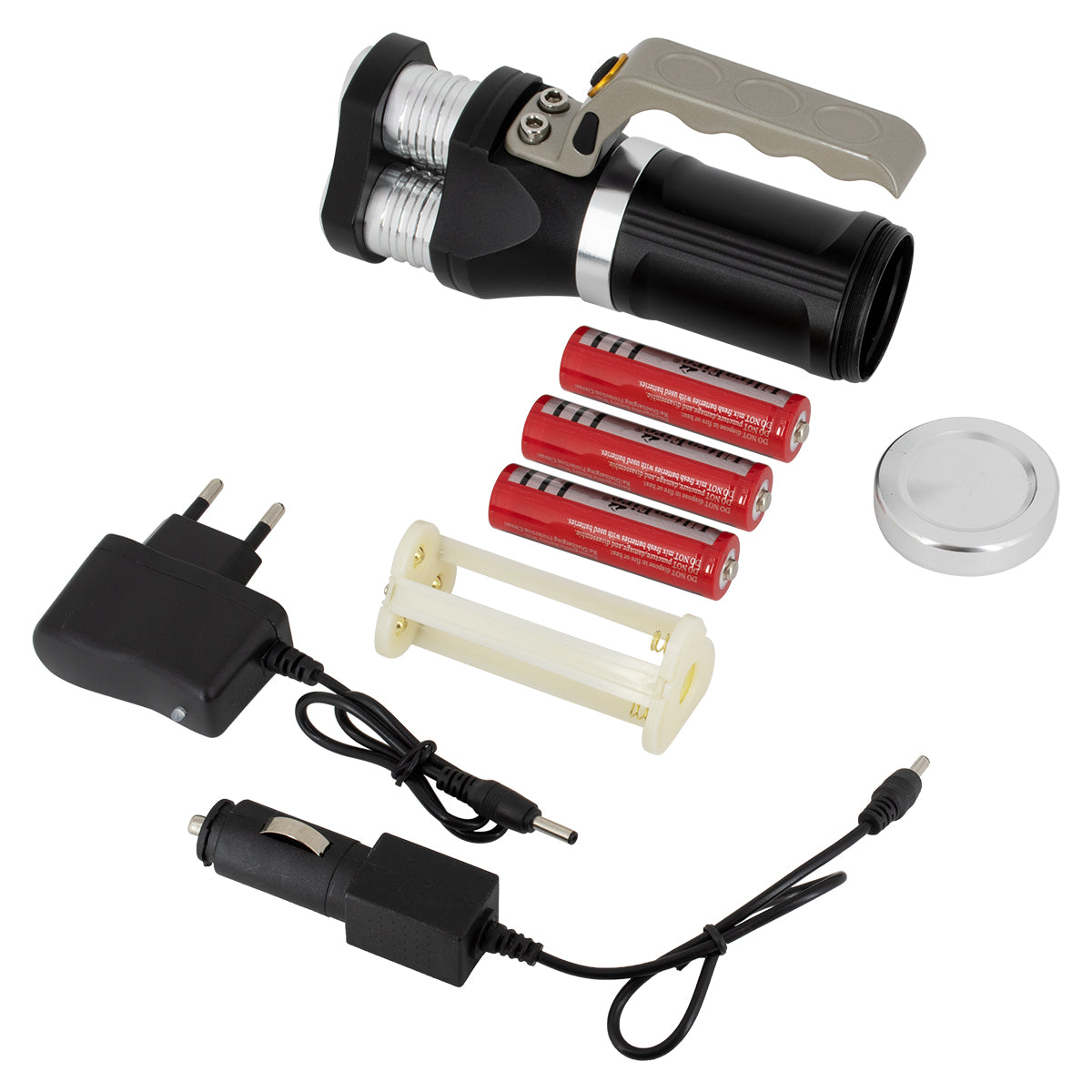 79025 EXTREME Φορητός Επαναφορτιζόμενος Φακός LED CREE XHP50 30W 3000lm με 3 Modes & 3 x Μπαταρίες 18650 20400mAh Li-ion και με Φορτιστή Αυτοκινήτου & Πρίζας Αδιάβροχος IP65 Ψυχρό Λευκό 6000K