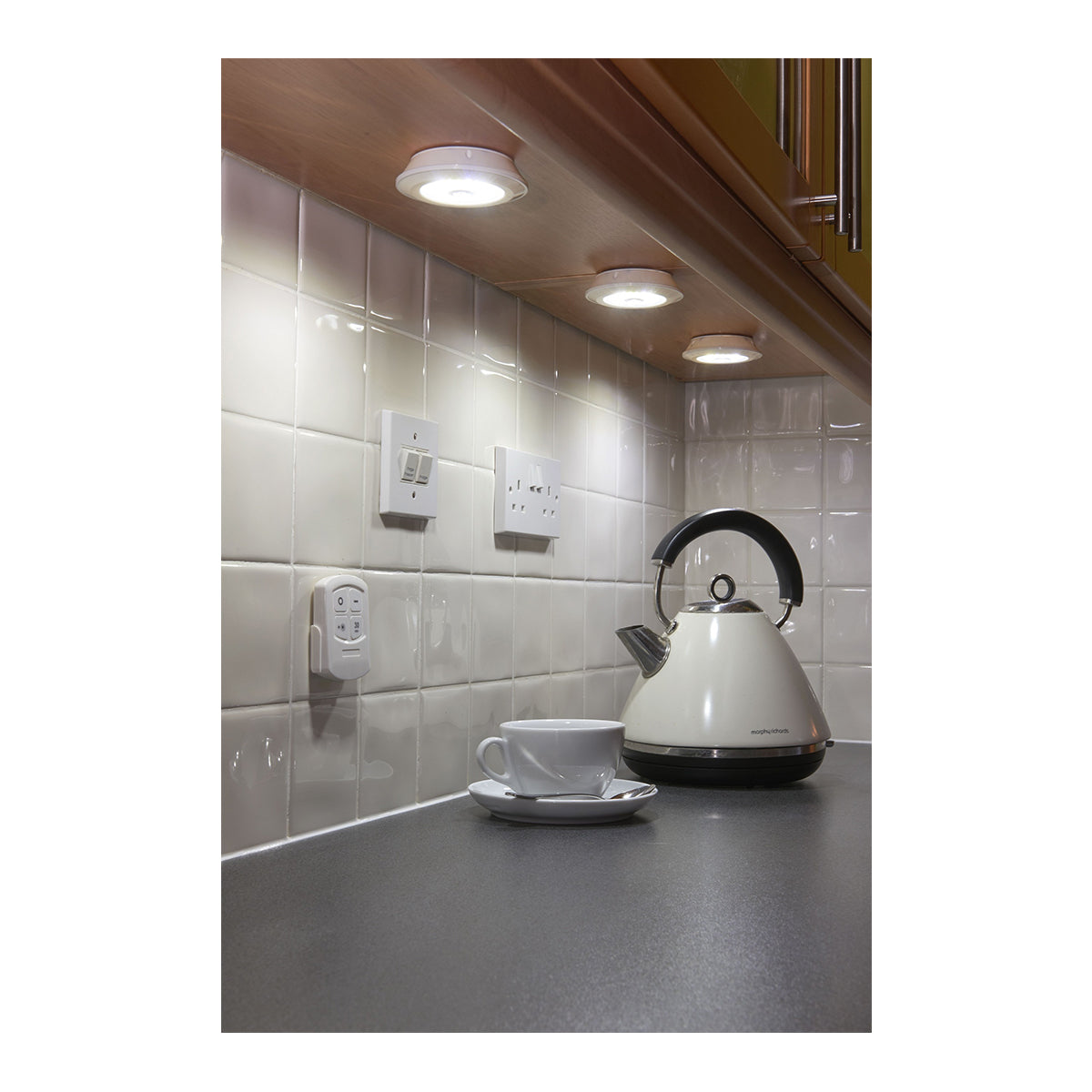 79044 Φωτιστικά Νυκτός Μπαταρίας LED COB 6W 600lm με Timer & Ασύρματο Χειριστήριο RF - ΣΕΤ 3 Τεμαχίων Ψυχρό Λευκό 6000K