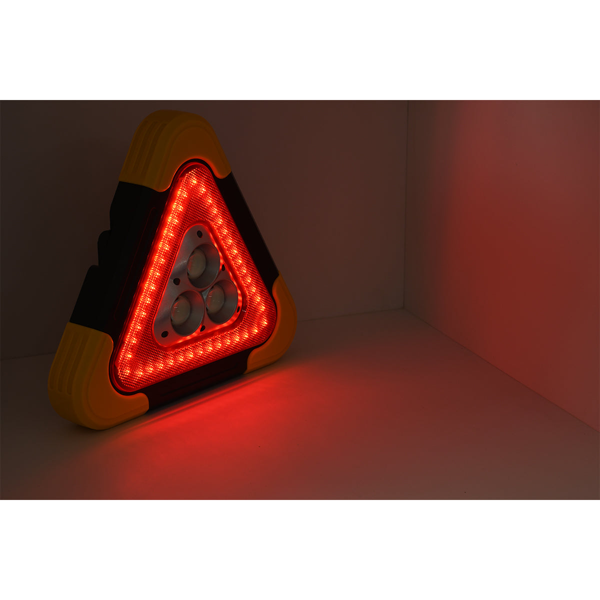 79081 Φορητό Επαναφορτιζόμενο Τρίγωνο Ασφαλείας - Προβολέας Εργασίας LED COB 35W 3500lm με Ενσωματωμένη Μπαταρία 2000mAh & Φωτοβολταϊκό Πάνελ - 5 Light Modes & Power Bank με Καλώδιο Φόρτισης USB Αδιάβροχο IP54 Ψυχρό Λευκό 6000K