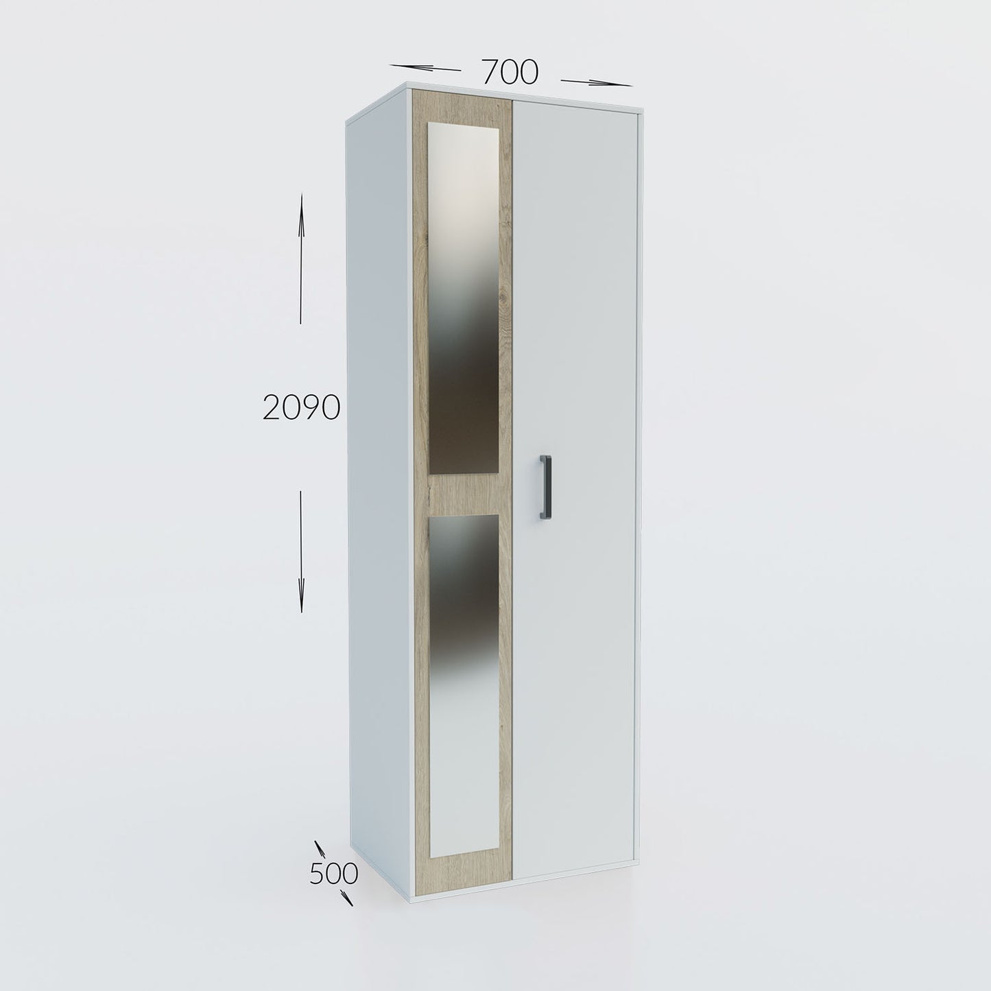 Ντουλάπα Viva Λευκό-Σονόμα 70x50x209