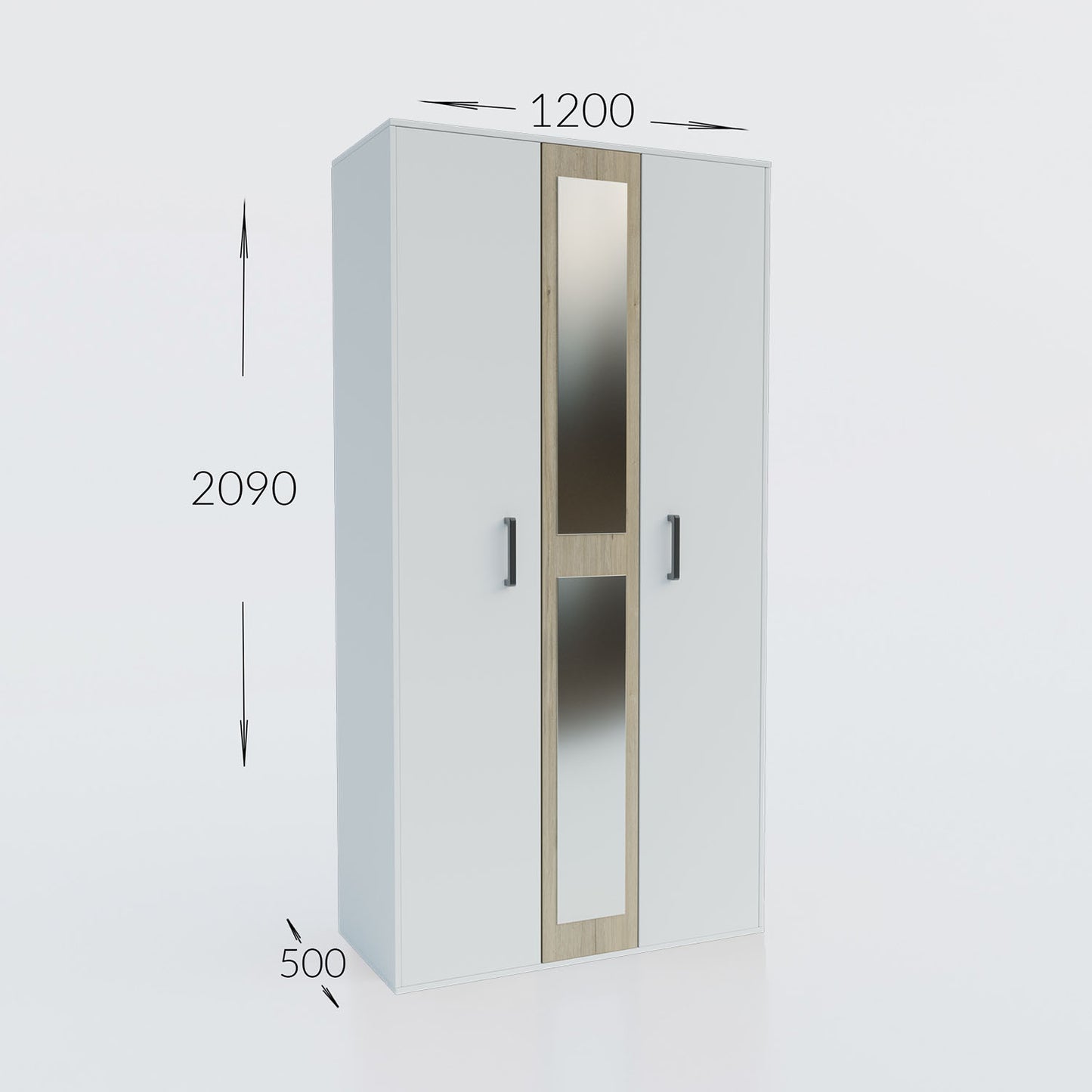Ντουλάπα Viva Λευκό-Σονόμα 120x50x209