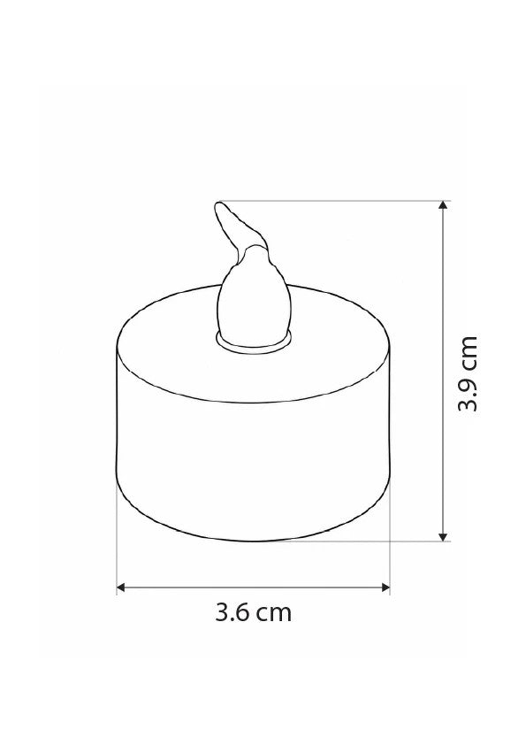EVERFLAME 79550 LED Decorative Tealight Candle 0.3W 15lm 120° DC 3V 1 x CR2032 Battery IP20 Warm White 2700K - L3.6 x W3.6 x H3.9