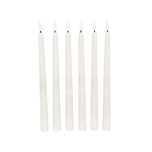 79563 ΣΕΤ 6 Διακοσμητικών Realistic Κεριών Κηροπηγίου με LED Εφέ Κινούμενης Φλόγας - Μπαταρίας & Ασύρματο Χειριστήριο IR Θερμό Λευκό 2700K Dimmable