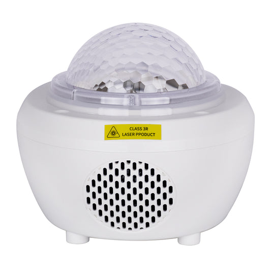 79604 Λευκό Επιτραπέζιο Διακοσμητικό Φωτιστικό Ειδικών Εφέ NIGHT SKY GALAXY 3D LED 10W DC 5V 2200mAh Επαναφορτιζόμενο με Bluetooth Speaker - Sound Activated - Καλώδιο Τροφοδοσίας USB και Ασύρματο Χειριστήριο RF 2.4Ghz Πολύχρωμo RGB Dimmable