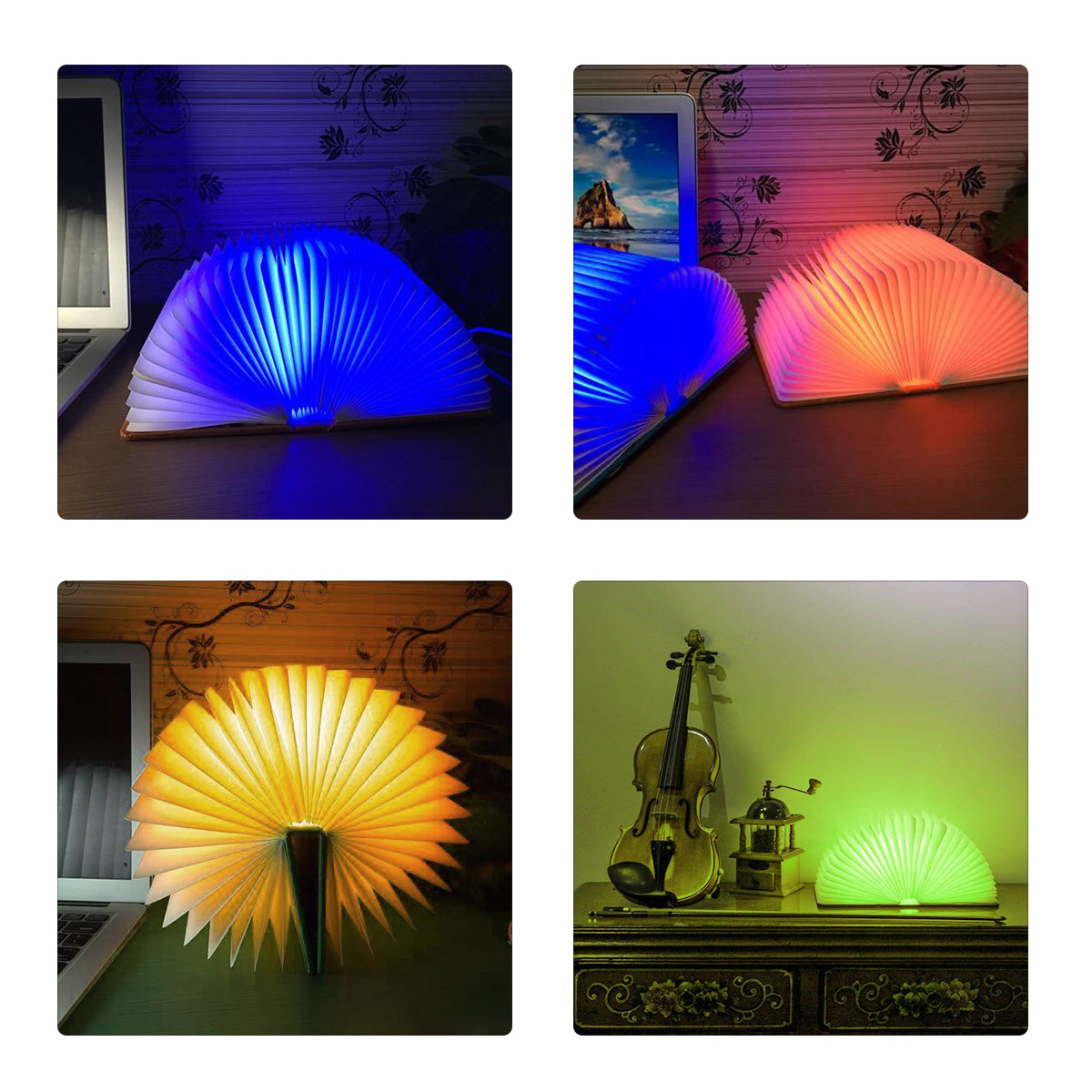 BOOKDECO 79636 Μοντέρνο Επιτραπέζιο Φωτιστικό Πορτατίφ LED 4W 250lm 180° DC 5V με USB 2.0 & Επαναφορτιζόμενη Μπαταρία Li-ion 3.2V 1000mAh IP20 Πολύχρωμο RGB - Μπεζ - Μ21.5 x Π16.5 x Υ2.2