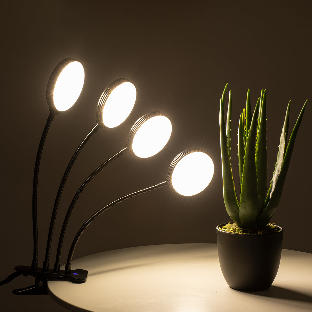 79655 Grow Light Hydro Spectrum LED Φωτιστικό Ανάπτυξης Υδροπονικών Φυτών Γλάστρας με 4 Κινούμενες Κεφαλές & Βάση Clip SMD 2835 20W 160° DC 5V IP20 με Dimmer & Timer Εσωτερικού Χώρου για Κάλυψη Επιφάνειας 1m x 1m Πλήρους Φάσματος Φωτισμού