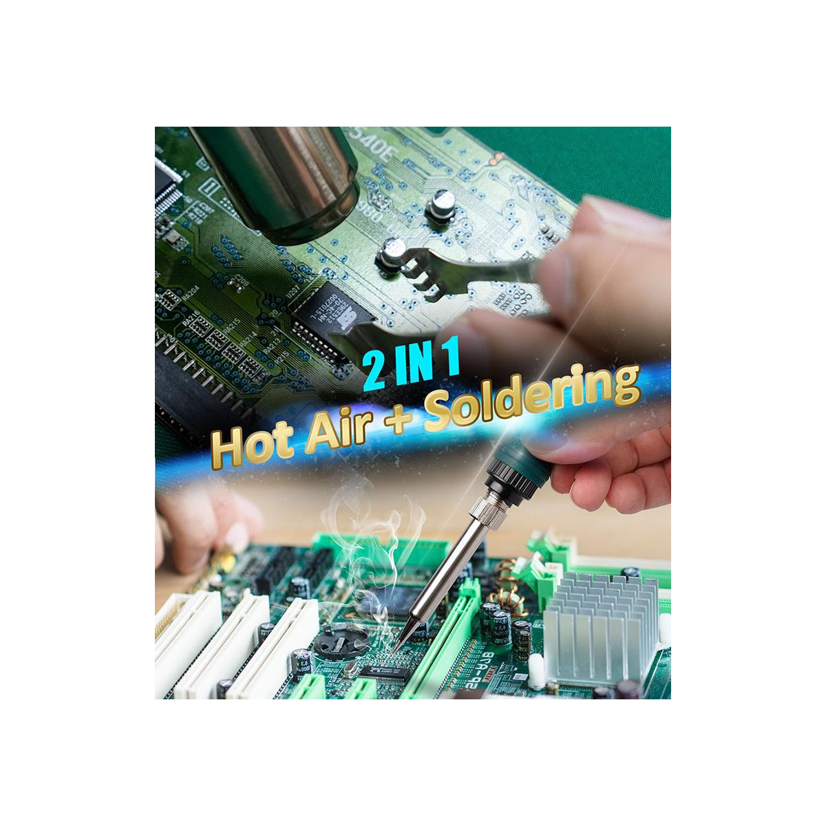79979 ProsKit SS-979 Ψηφιακός Σταθμός Συγκόλλησης 2in1 με Dual Digital Ψηφιακή Οθόνη - Κολλητήρι - Πιστόλι Θερμού Αέρα Hot Air Soldering Welding Gun και PID Προγραμματιζόμενο Σύστημα Ελέγχου Θερμοκρασίας - 760W