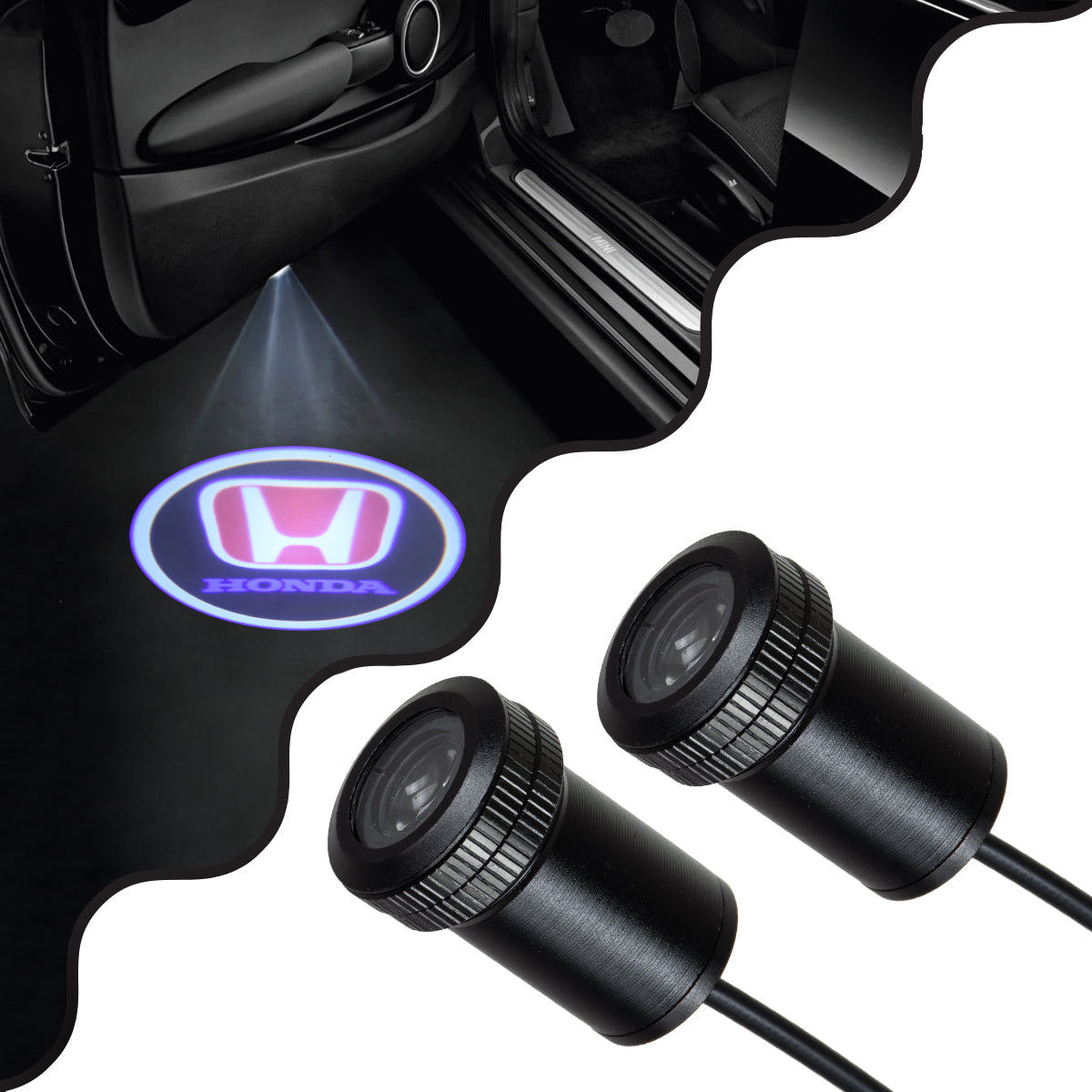 GHOSTLOGO 81608 Projector Προβολής Μάρκας Αυτοκινήτου "HONDA" LED 2.5W/5W 100lm/200lm 45° DC 12V Αδιάβροχο IP65 Ψυχρό Λευκό 6000K - CREE XHP35 Chip - Μ2.2 x Π3.4 x Υ2.2 / Q1.9