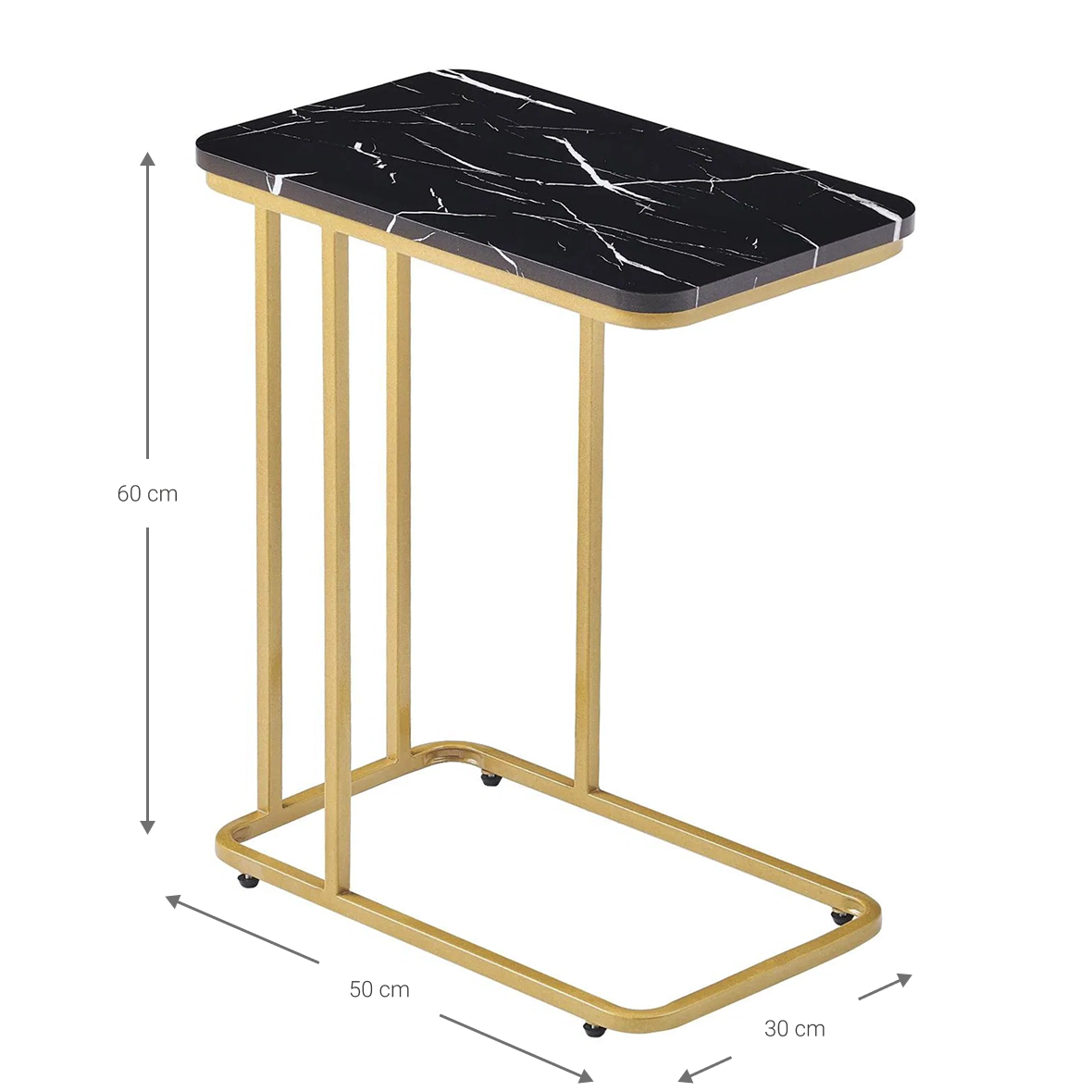 Βοηθητικό Τραπεζάκι Aria Μαύρο 50x30x60
