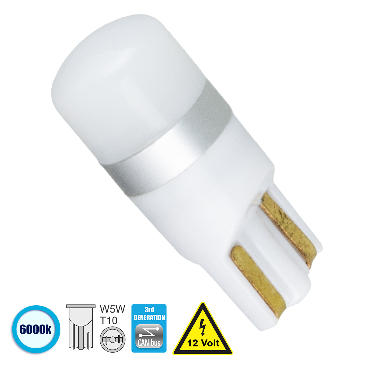 W5W-T10 81098 Λάμπα W5W T10 CANbus LED 4W 564lm 360° DC 12V IP20 Ψυχρό Λευκό 6000K - 1 x Cree XHP35 Chip - Μ1 x Π1 x Υ3.2