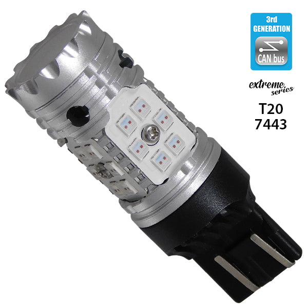 Λαμπτήρας LED Extreme Series Can-Bus 3ης Γενιάς με βάση T20 7443 15W 12v Κόκκινος για Πορείας Στοπ 81152